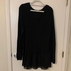 Lucky Brand Women's Plus Size Lace Mix Sweater